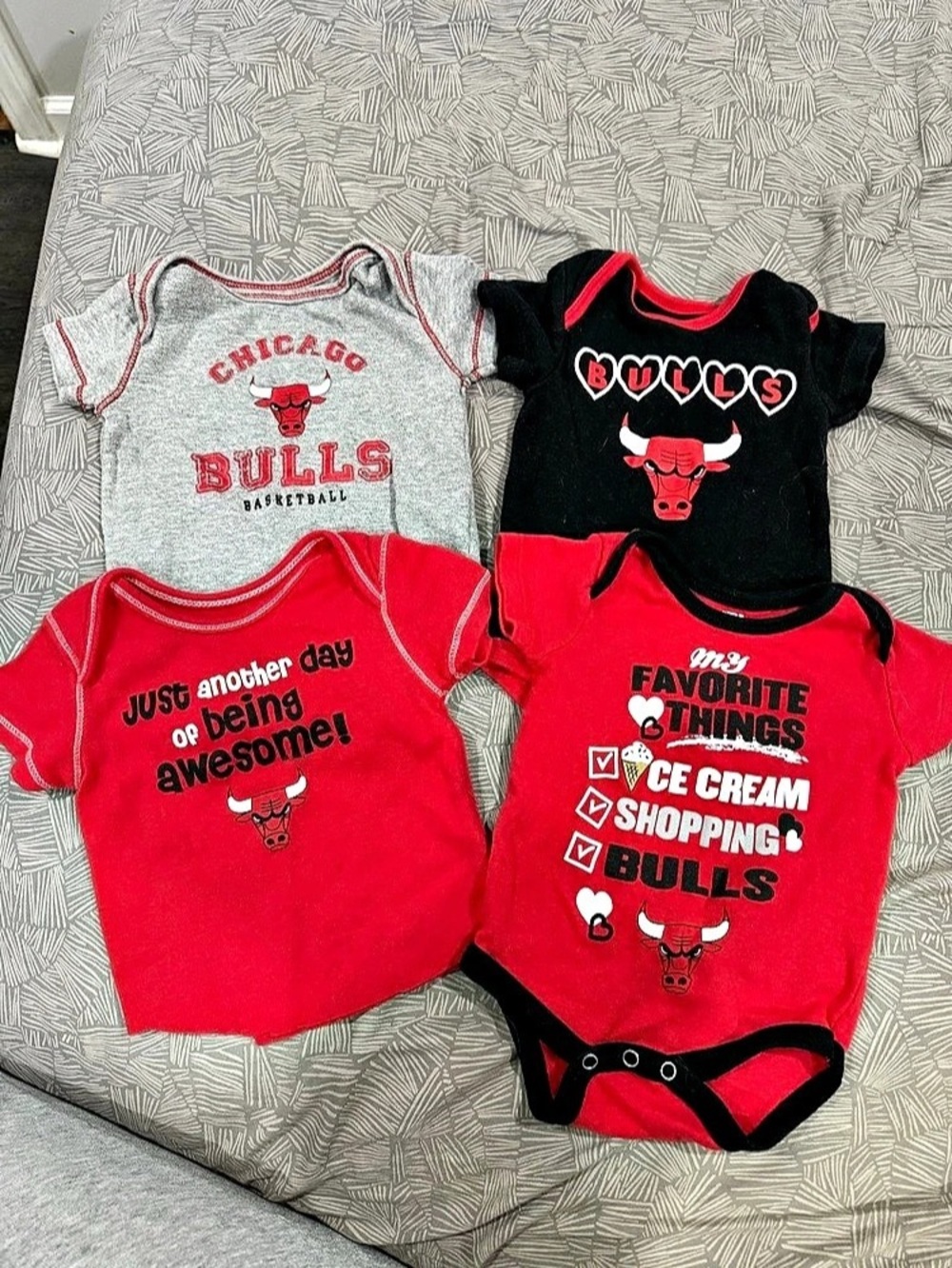 Chicago Bulls Graphic Bodysuit Set Red Black